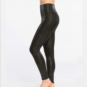NWT Spanx Faux Leather Moto Leggings